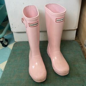 Hunter| Foxglove Pink Original Kids Gloss Rain Boot Size UK 13  US 1b/2g